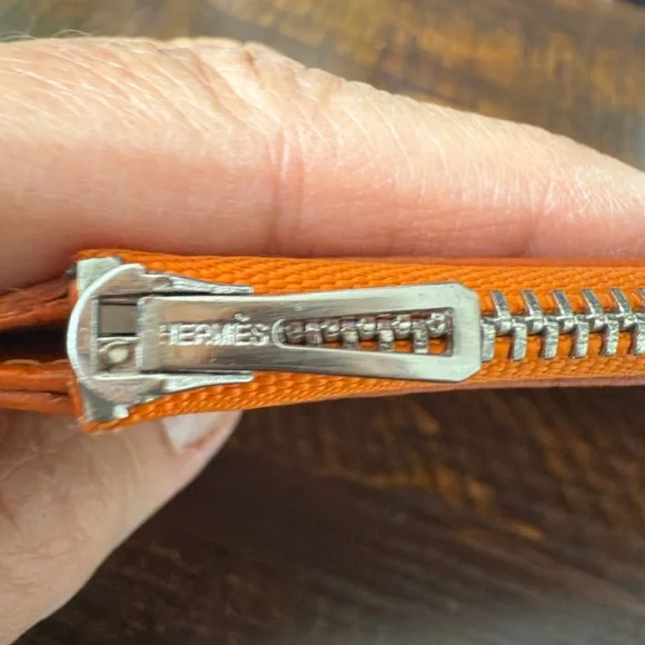 Hermes Orange Leather Wallet - Picture 8 of 10